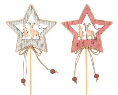 Wooden Star 7 cm + Stick