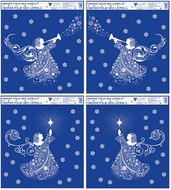 Self-Adhering Window Decoration 30x30 cm, Snowflake Angel