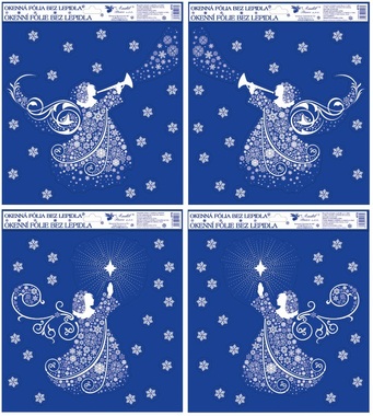 Self-Adhering Window Decoration 30x30 cm, Snowflake Angel