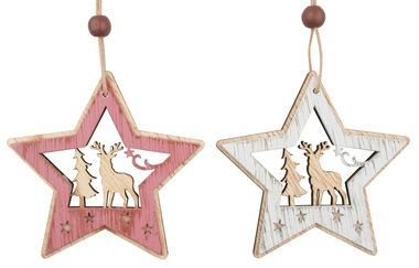 Hanging Wooden Star 7 cm 