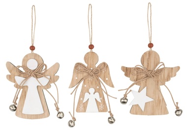 Hanging  Wooden Angel 8 cm