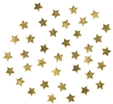 Wooden Star 1 cm, 36 pcs, Gold 