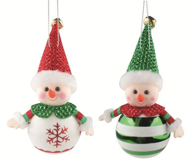 Flask Snowman 7 x 15 x 5 cm for hanging
