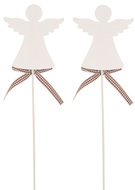 Wooden Angel 7 cm + Stick, 2 pcs