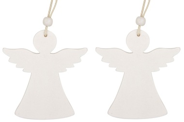 Hanging Wooden Angel 9 cm, 2 pcs