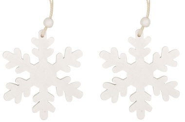 Hanging Wooden Snowflake 9 cm, 2 pcs