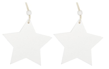 Hanging Wooden Star 9 cm, 2 pcs