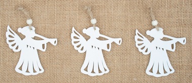 Hanging Wooden Angel 7 cm, 3 pcs