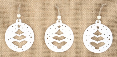 Hanging Wooden Tree 6 cm, 3 pcs