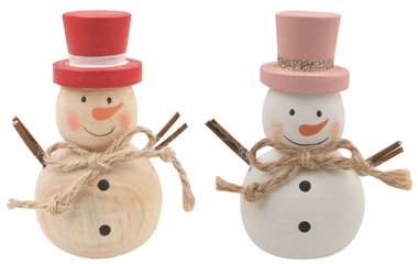 Standing Wooden Snowman 9 cm