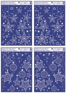 487 Okenní fólie rohová s glitrem hvězdy 38x30 cm-1