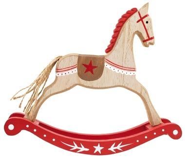 Wooden Rocking Horse 19 x 17 cm, Red