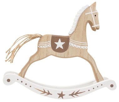 Wooden Rocking Horse 19 x 17 cm, White