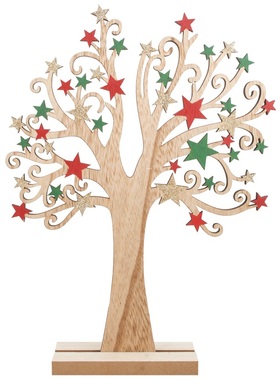 Standing Wooden Tree with Colour Stars 22 x 30 cm