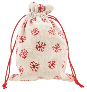 Gift Canvas Bag with Glossy Print 13 x 18 cm, Snowflakes