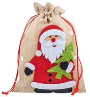Gift Canvas Bag with Santa, 17 x 24 cm