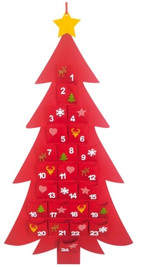 Felt Advent Calendar Red Tree 50 x 93 cm