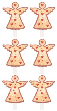 Wooden Angel on Peg 4,5 cm, 6 pcs