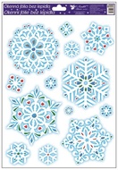 Decorative Window Cling – Snowflakes with Red accents