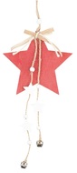 4956 Hvězda dřevěná na zavěšení 11 x 25 cm, červená-1