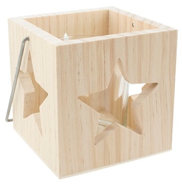 Wooden Candle Holder with Star 10 cm 