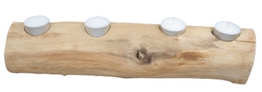 Wooden Candle Holder 30 x 10 cm 
