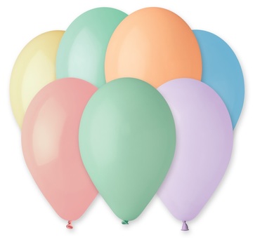Balloons macarons, 26 cm, 10 pcs in bag, color mix 