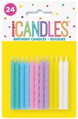 Cake Candles - Pastell Spirals, 24 pcs