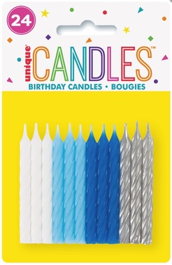 Cake Candles - Boy Spirals, 4 pcs