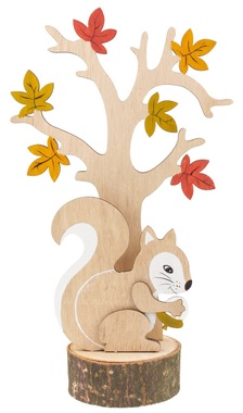 Wooden Tree with Squirrel 25 cm