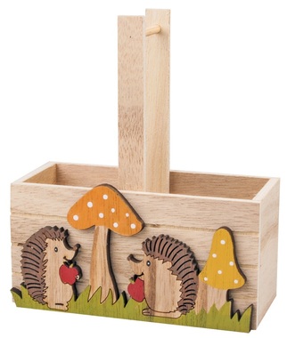 Wooden Basket Autumn 14 cm