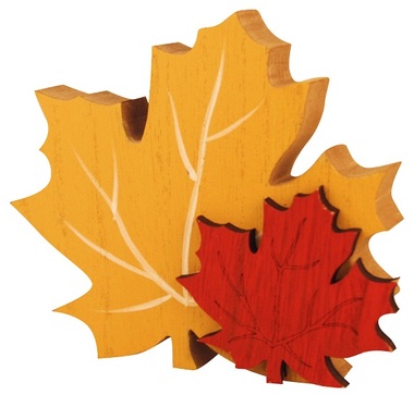 Wooden Decoration Leaves 12 cm