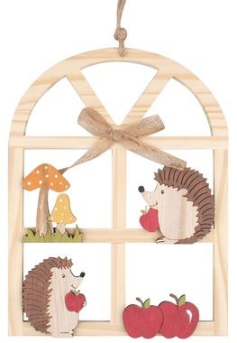 Wooden Decoration Autumn Window 23,5 cm 