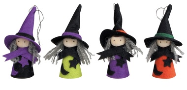  Hanging Witch with Hat 10 cm