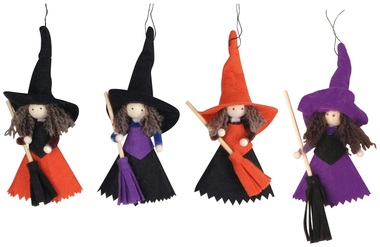  Hanging Witch with Broom13 cm