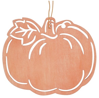  Hanging Wooden Pumpkin 12 cm