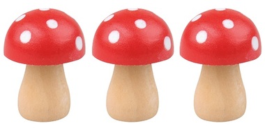 Wooden Toadstool 3 cm, 3 pcs