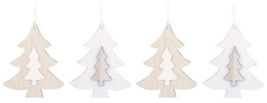 Hanging Wooden Trees 7 cm, 4 pcs