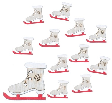 Wooden Skates 3,5 cm, 12 pcs