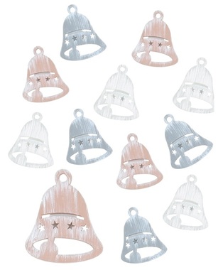 Wooden Bells with Stickers 3,5 cm, 12 pcs