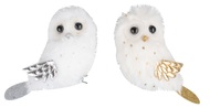 Owl on Clip Silver, Gold 6 cm 