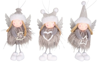 Hanging Angel w/Shaggy Skirt Grey 12 cm 