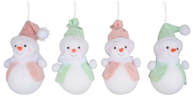 Hanging Snowman w/Colored Jacket 11 cm 