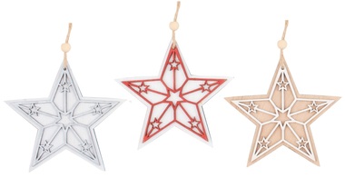 Hanging Wooden Star 11 cm 