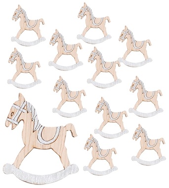 Wooden Horses with Sticker 3 cm, 24 pcs