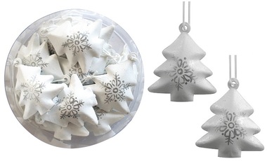 Hanging Metall Bells Tree Shape 4,5 cm, 12 pcs