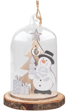 Deco in Glass with Snowman 10 cm 