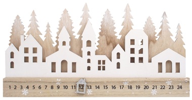 Wooden Advent Calendar Houses 40 x 20 cm 