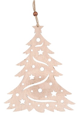 Hanging Wooden Tree Natural 19 cm 
