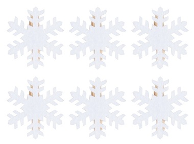 Felt Snowflakes on Peg 5 cm, 6 pcs 